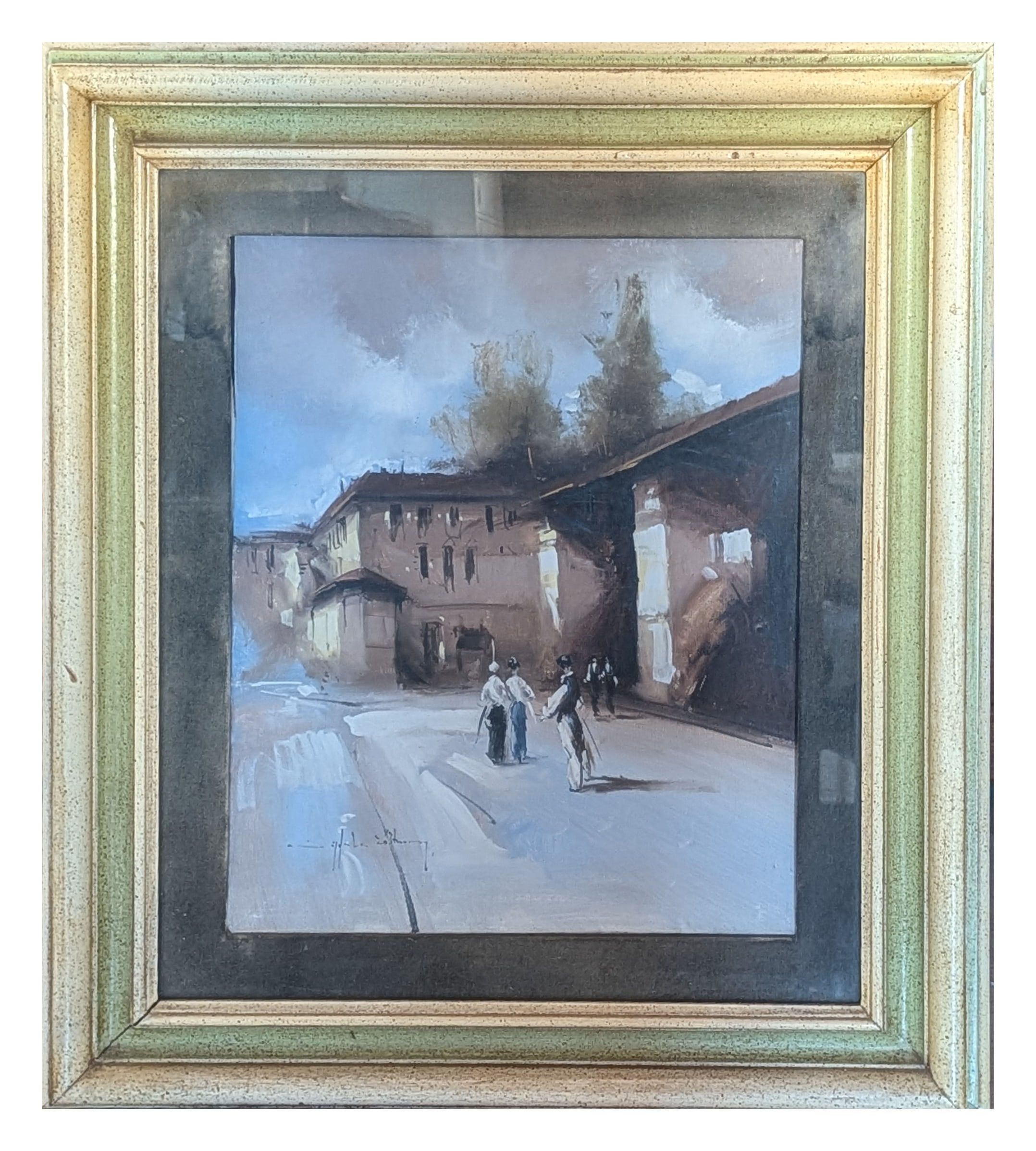 Street Scene with Figures, Sigfrido Voltan